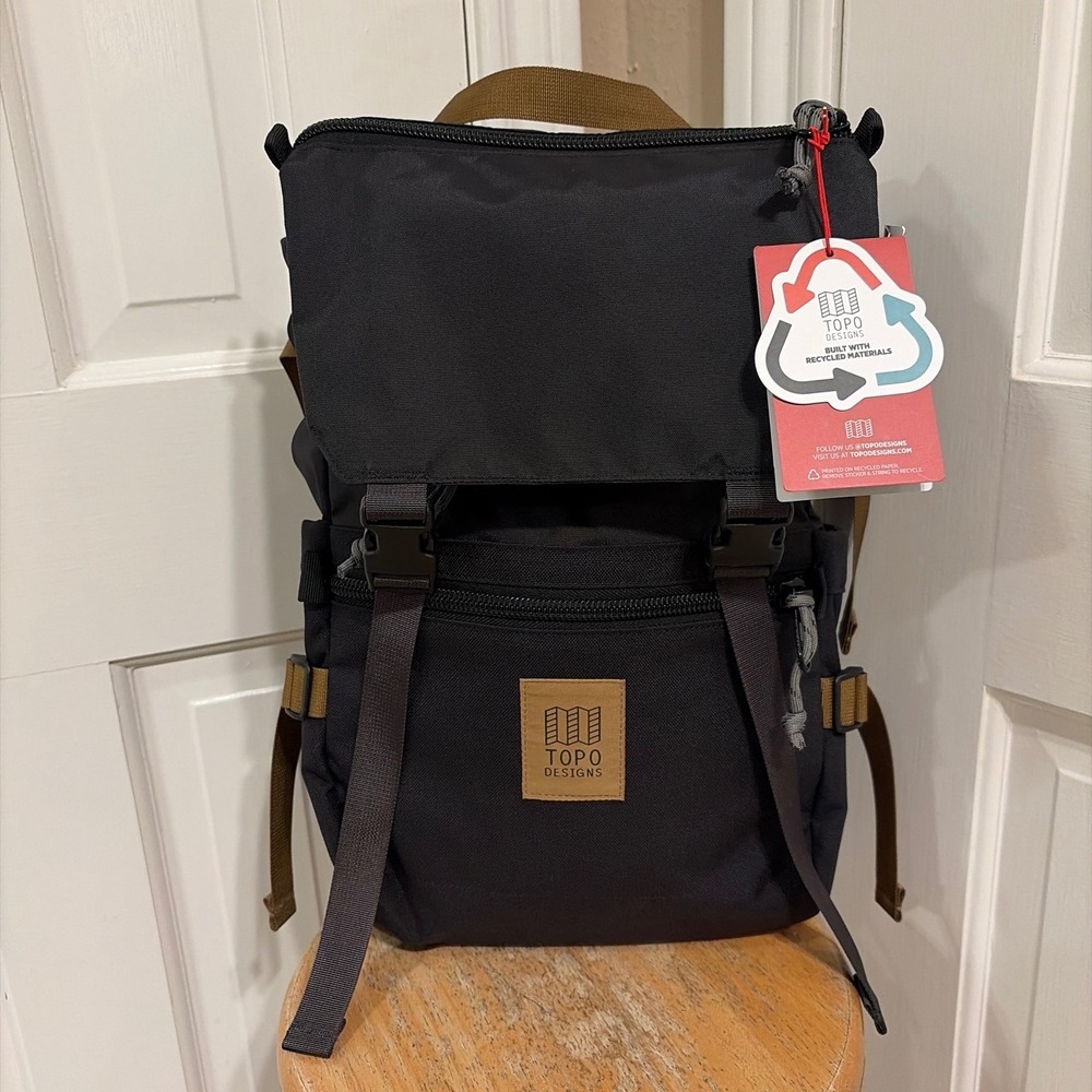 Topo Designs Unisex Rover Pack Classic Backpack Black Neutral 20L Laptop Bag NWT